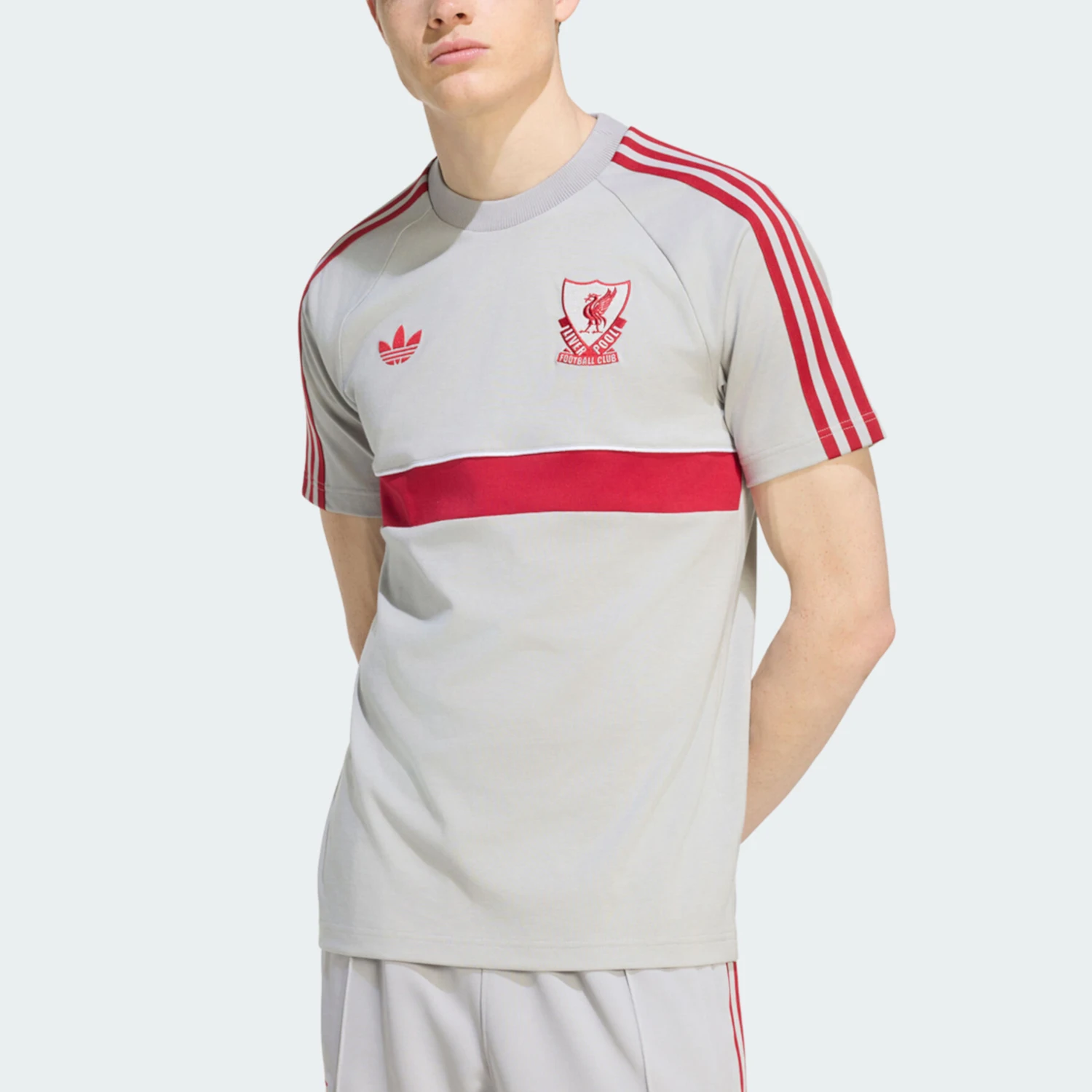 Adidas genuine clover men's slim fit round neck pullover short sleeved T-shirt KG2903