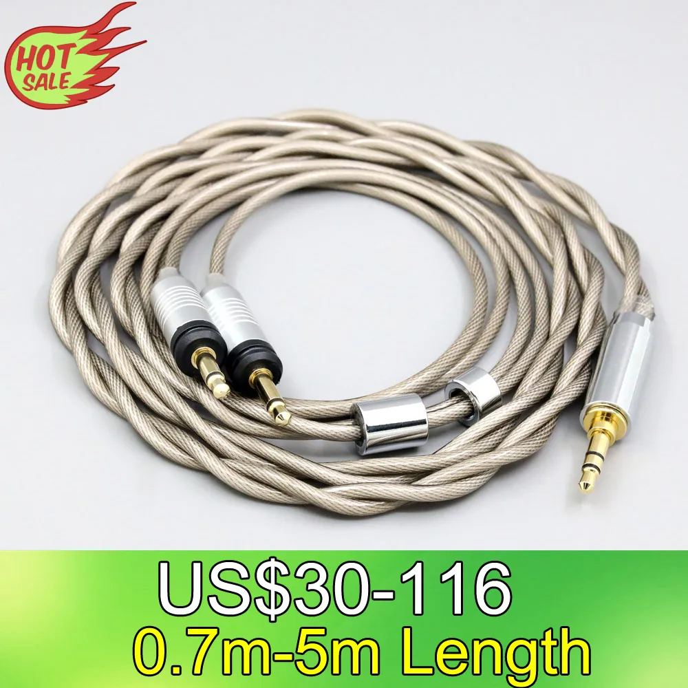 

LN008261 Type6 756 core 7n Litz OCC Silver Plated Earphone Cable For Focal Clear Elear Elex Elegia Stellia Dual 3.5mm pin