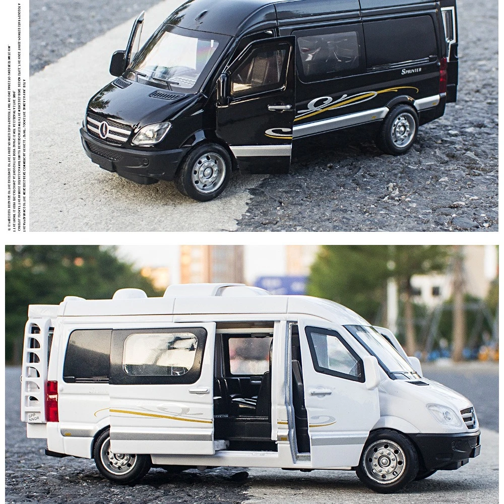 1:32 スプリンターRVおもちゃ車モデル合金ダイキャスト車両プルバックライト付きMPVバンミニチュアモデル男の子へのギフト