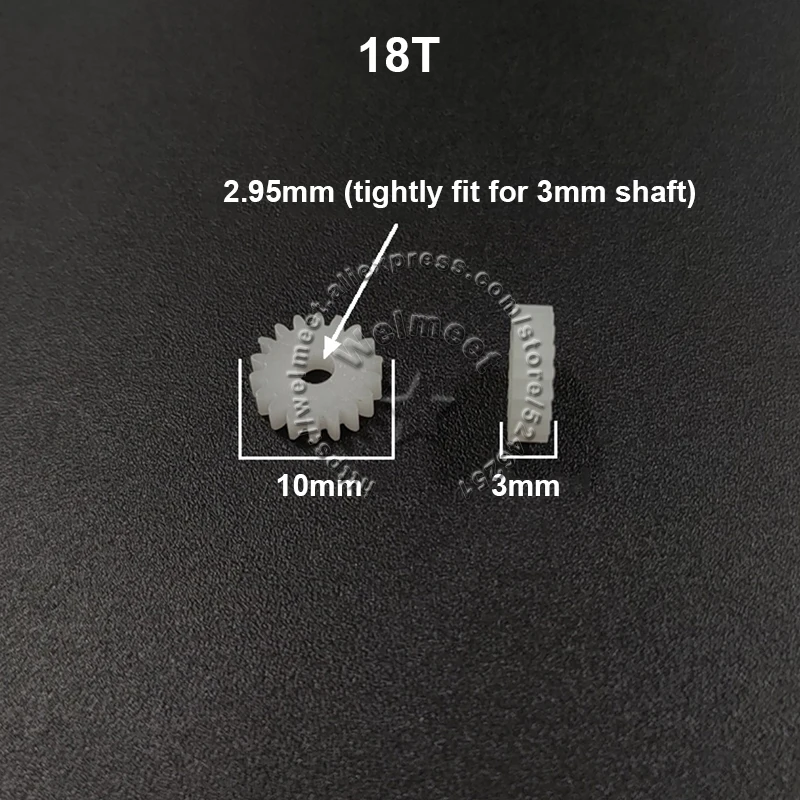 10x 18-56 Teeth 0.5 Module 2.95mm Hole Single-layer Plastic Gear For Motor Reduction Reducer Gearbox DIY Toy Model Accessories