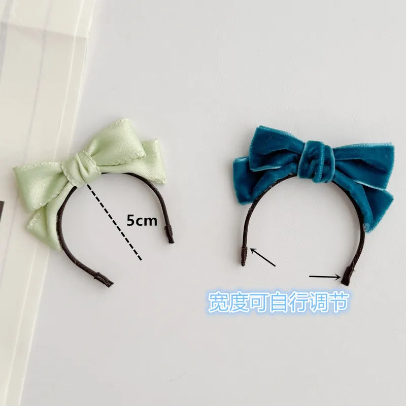 ミニ弓リボンヘッドバンドラブブ人形 DIY ドールハウスベルベットヘアフープ Mercerization 帽子人形アクセサリー複数の色