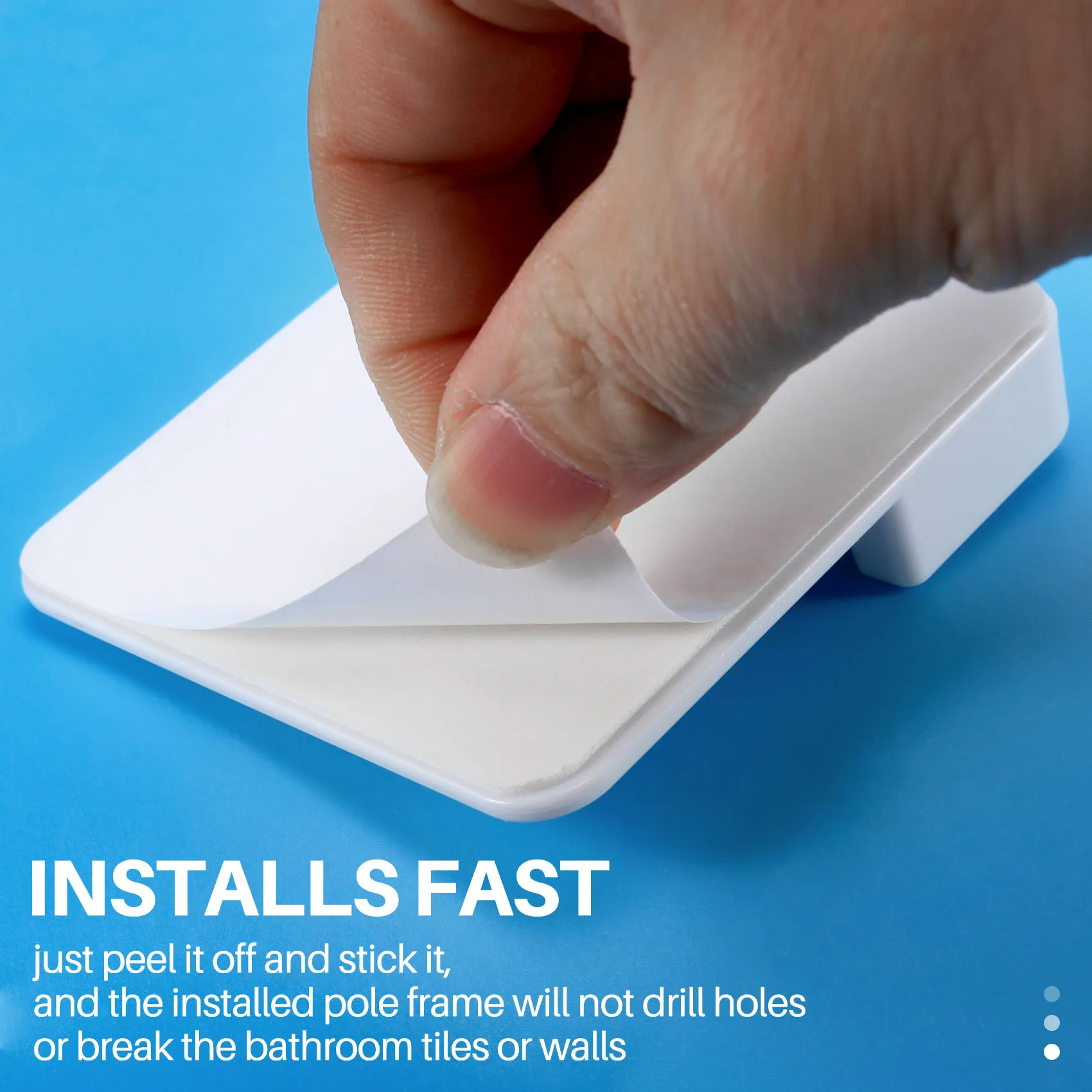 

Клейкий держатель для карниза для душа из 4 предметов, фиксатор для душевой штанги, настенный держатель, карниз для душа в комплект не входит-B09B