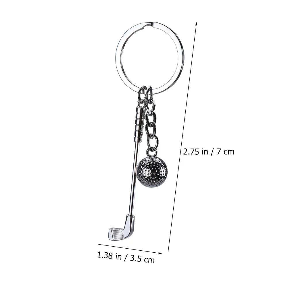 

3pcs Golf Ball Keychain Zinc Alloy Polished Metal Key Ring For Kids Party Favors Sports Themed Decorative Pendant Hanging