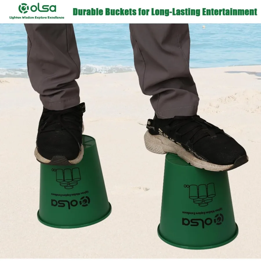 ألعاب جاينت يارد بونج الخارجية، لعبة عائلية رمي مع 12 دلوًا، كرات وحقيبة حمل القوة لألعاب حديقة الشاطئ في الفناء من أجل Adu