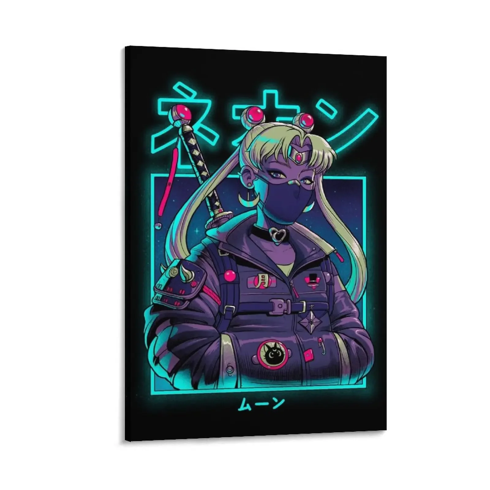 

Neon Moon Canvas Painting decorative frames wall room poster