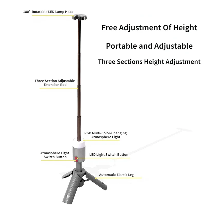 Mountainhiker 6000mAh LED Camping Lamp USB Rechargeable Lantern Outdoor Portable Telescopic Adjustable Color Remote ControlLight