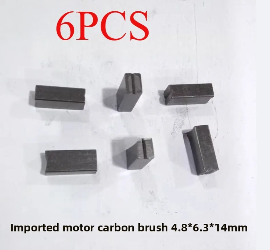 6PCS Carbon brush for small hand mixers 4.8*6.3*14MM, miniature motor brush, hair dryer motor carbon brush