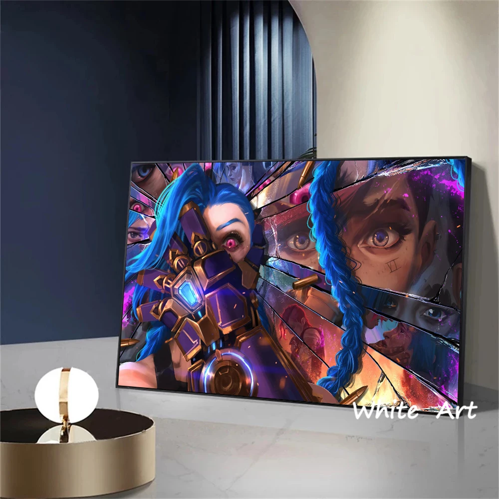 Game Arcane League of Legends Poster Game Characters Jinx Canvas Painting HD Print Modern Wall Art Pictures Living Room Decor