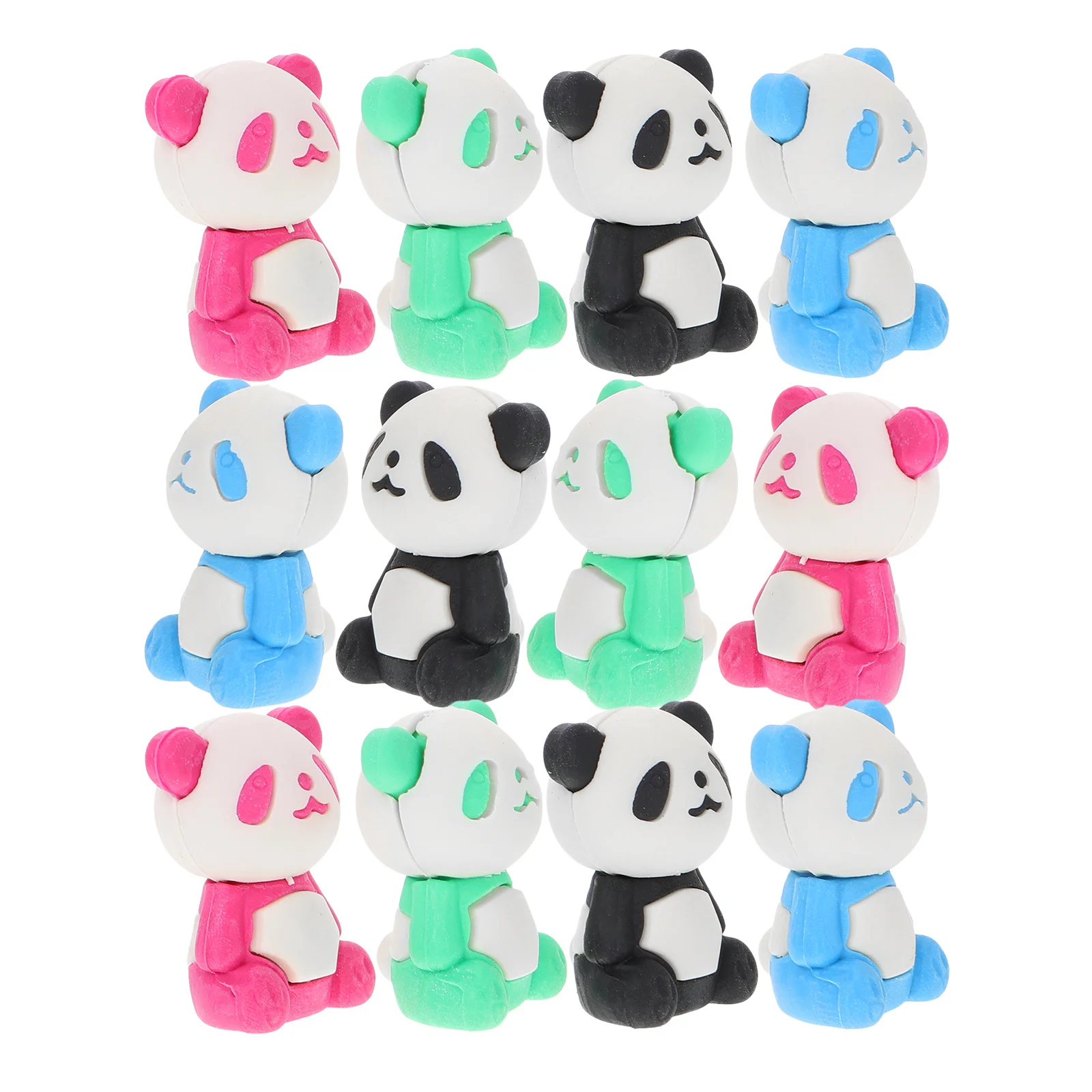 

16Pcs Panda Cartoon Erasers Rubber Gift Trendy Classroom School Stationery Painting Animals Eraser Students Eraser