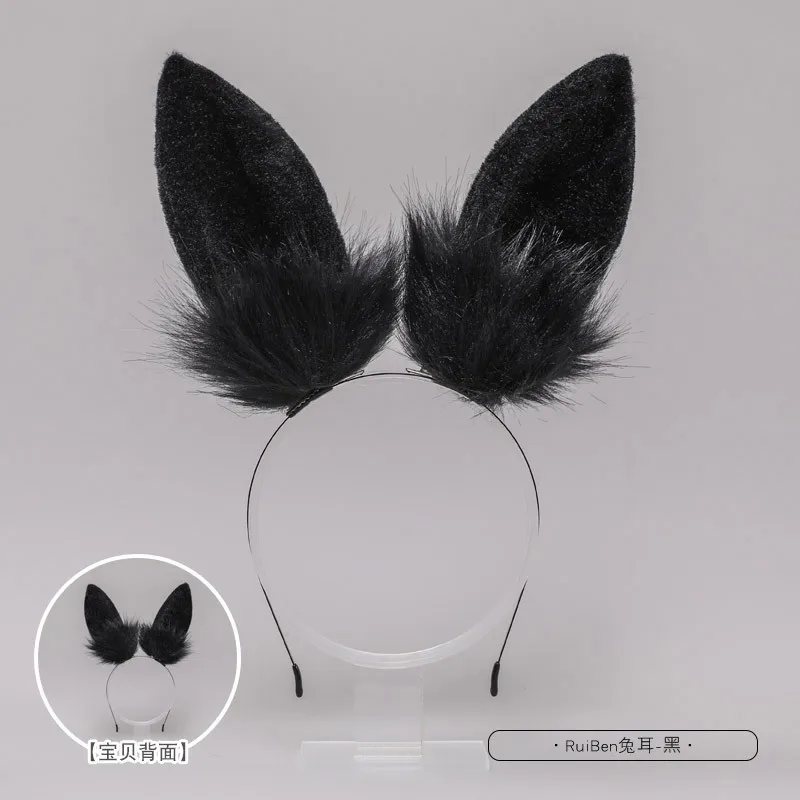 Kawaii Rabbit Ears Headband Plush Rabbit Ear Headdress Cosplay Accessories JK Girl Halloween Party Cosplay Hair Hoop Headwear