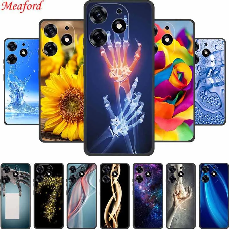 For Tecno Spark 20C Case New Photos Black Silicone Soft Phone Case For Tecno Spark 20C Back Cover Cases 20 C 6.6