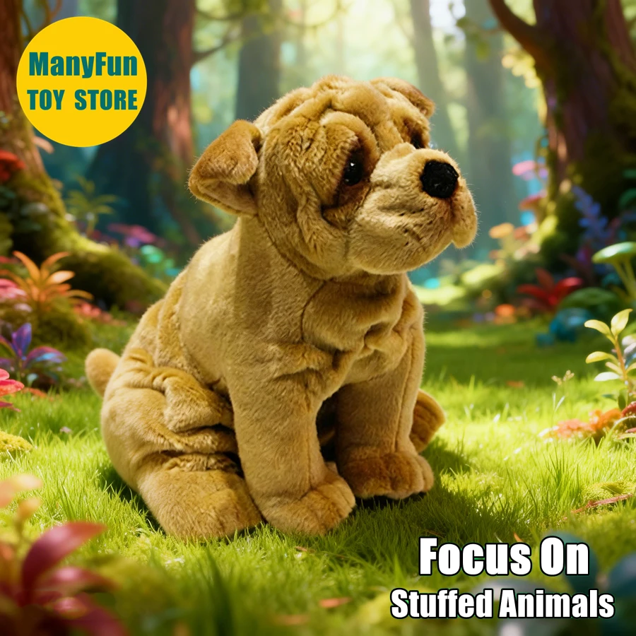 

Shar Pei Plush Dog Bulldog Plushie Shar Pei Dog Plush Toy Lifelike Pug Stuffed Animal Simulation Doll