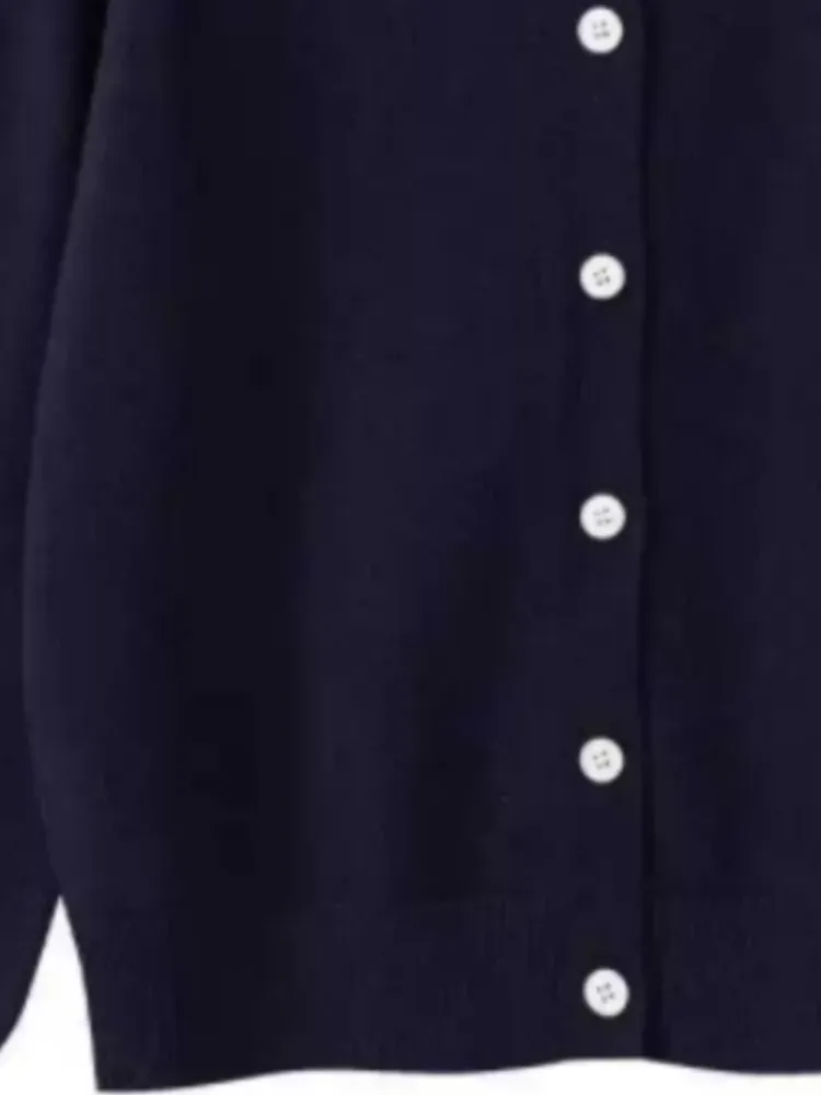 자수 니트 가디건 여성 페이크 투피스 셔츠 칼라 패치워크 싱글 브레스티드 스웨터 코트 우아한 여성 상의