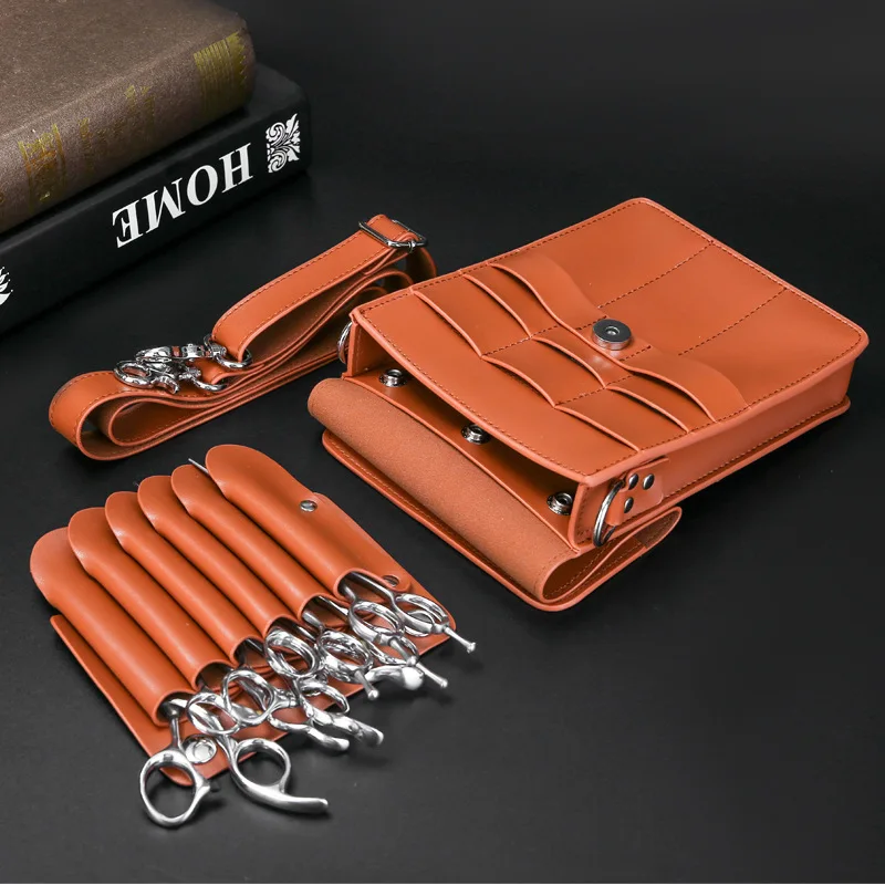 1PC PU Leather Hair Scissor Bag Clips Bag Hairdressing Barber Scissor Holster Pouch Holder Case With Waist Belt