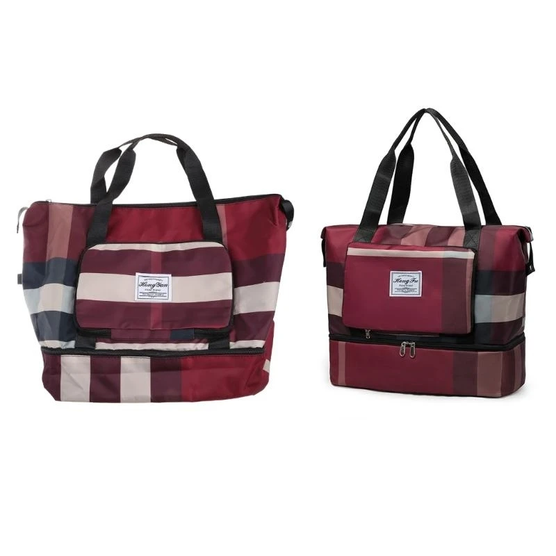 Duffle Bag with Shoes Compartment Foldable Travel Shoulder Bags Large Capacity