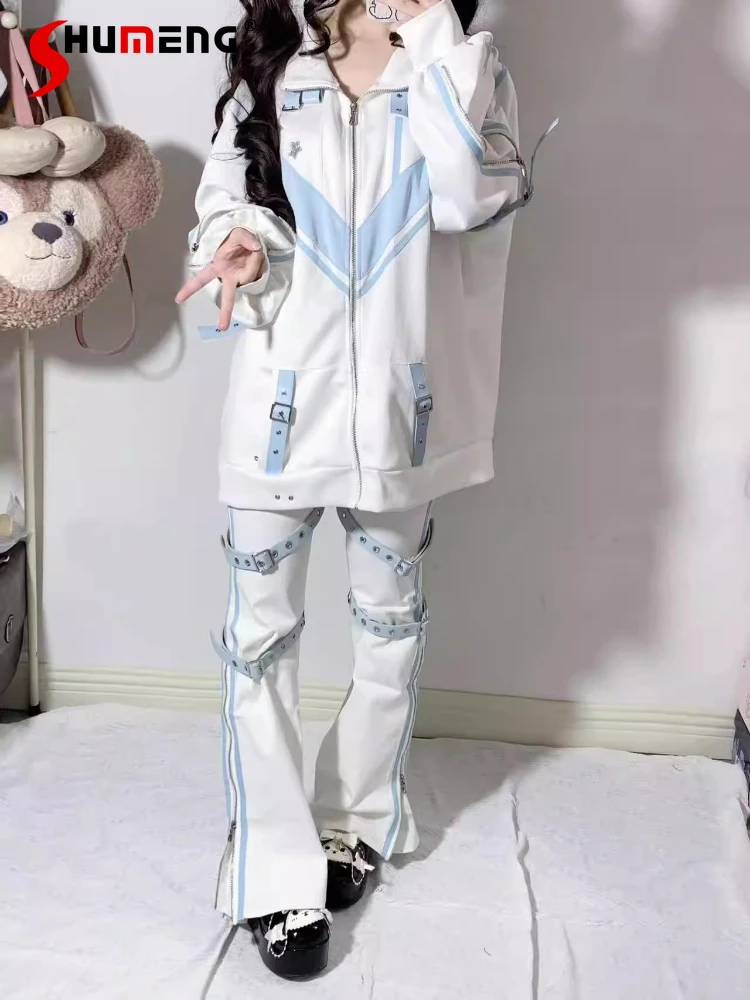 Harajuku Subculture Gothic Sweet Cool Fashion Jacket Sports Sweatshirt Student Y2K Kawaii Punk Loose Coat Aesthetic Clothing