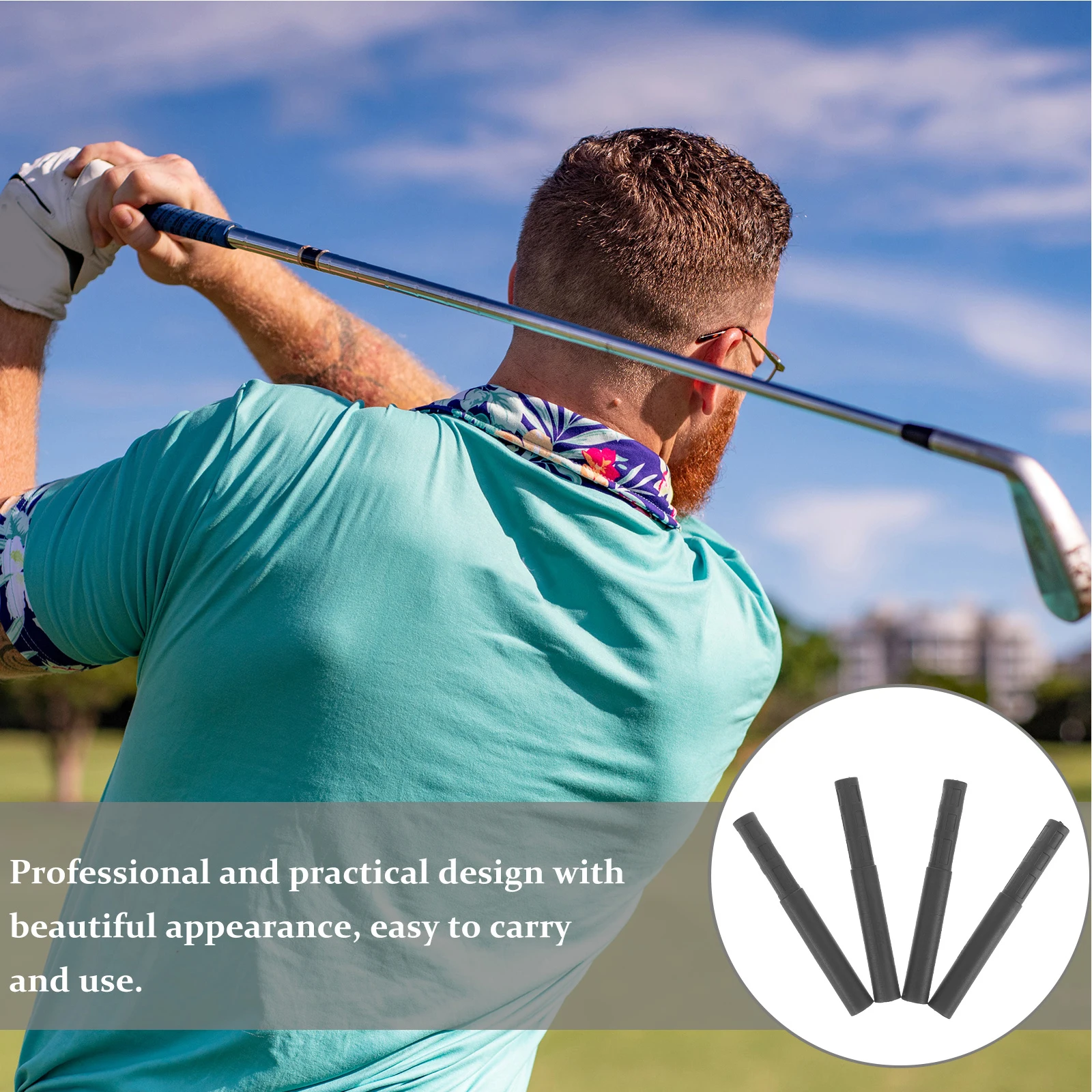 

4pcs Golf Club Extension Rods 0.490 0.520 0.550 0.580 inch Carbon Fiber Shaft Accessories Golfs Extenders Durable Portable