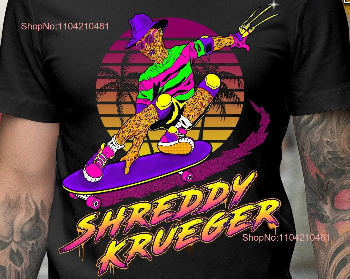 

HORROR T Shirt Skate or die RETRO SYNTHWAVE 80s long or short sleeves