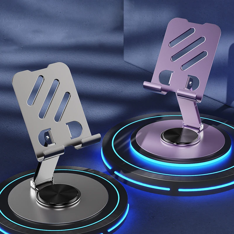 Metal 360 °   Rotação suporte da tablet do telefone móvel anti deslizamento dobrável regular portátil preguiçoso desktop ao vivo suporte do telefone móvel montagem