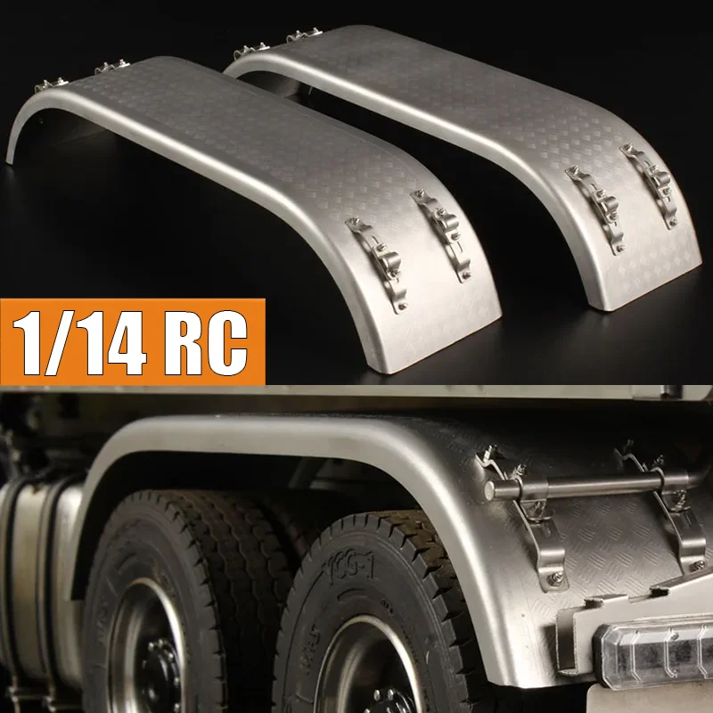 1:14th Scale 2pcs Metal Simulation Metal Fender for Tamiya RC Truck SCANIA 770S R620 VOLVO BENZ Arocs MAN TGX Car Accessories