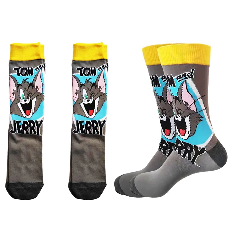 Cartoon Rabbit Cat Man Sock Middle Tube Soft Knitted Socks For Men Winter Fashion Street Unisex Sock