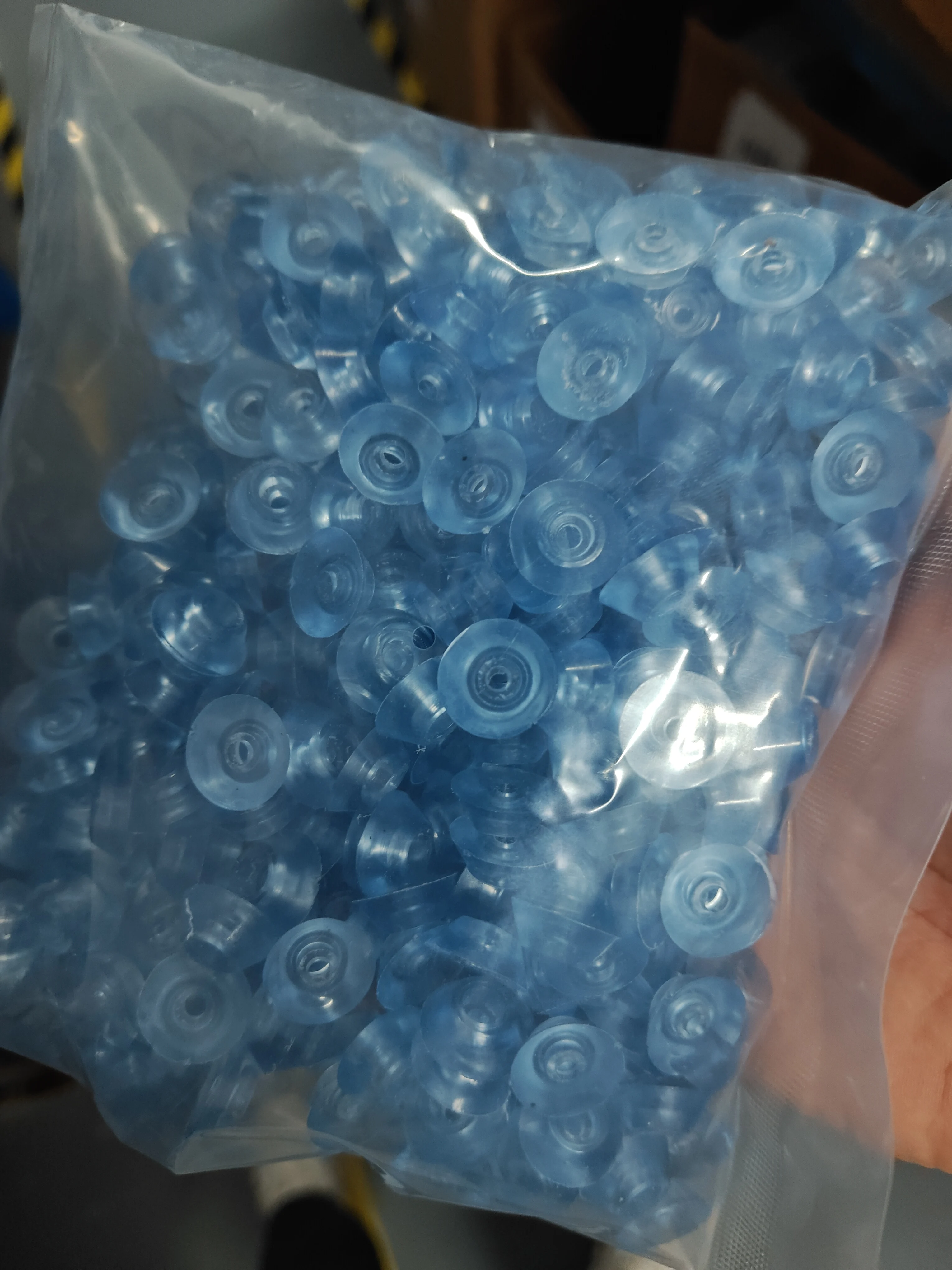 BQLZR 400PCS 15x6x8mm Light blue Chair Silicone Round Soft Rubber Anti-slip Foot Pad for Furniture Feet Chair Cup Table