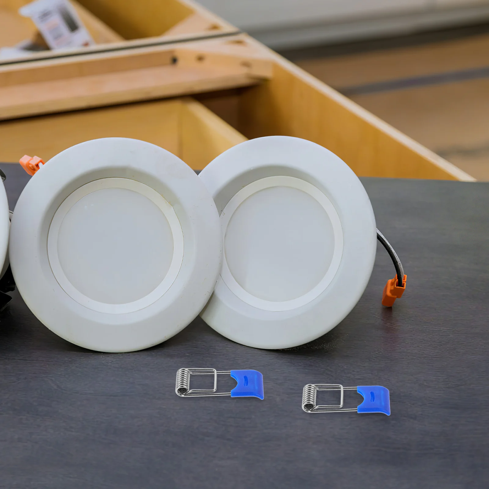 

100pcs Spring Clips for Recessed Lighting Orange Snap Downlight Retaining Clamp Ceiling Lamp Panel Fixtures Accessories