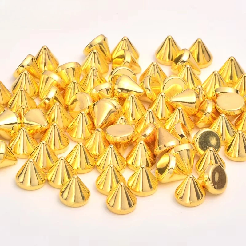 

1000 Pieces 8mm Gold DingTalk Decorative Rivets Plastic Punk Rivets Leather Garment Bags Craft Jewelry Making