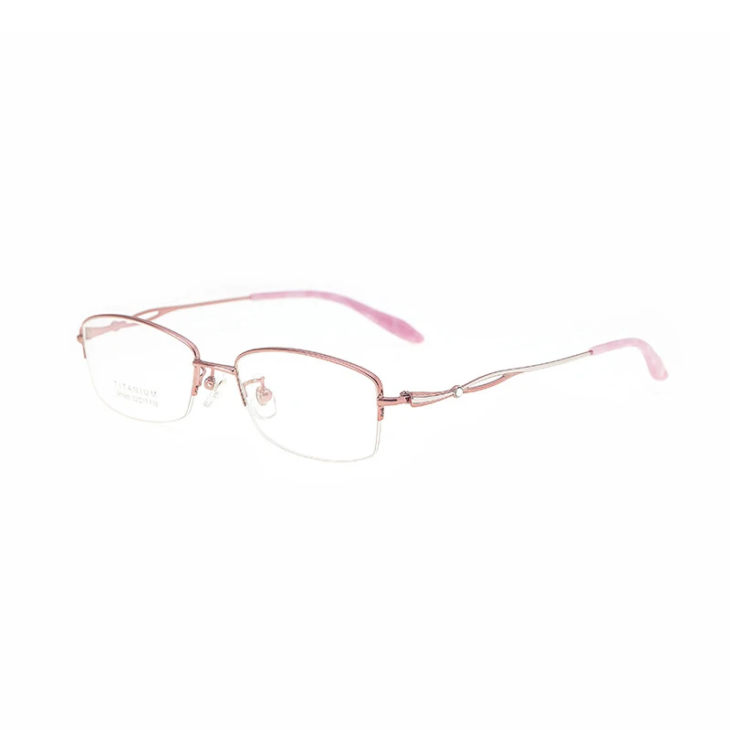 BCLEAR Ultra-light Fashion Pure Titanium Women Myopia Presbyopic Eyewear Slim Comfortable Optical Glasses Frame Red Pink Purple