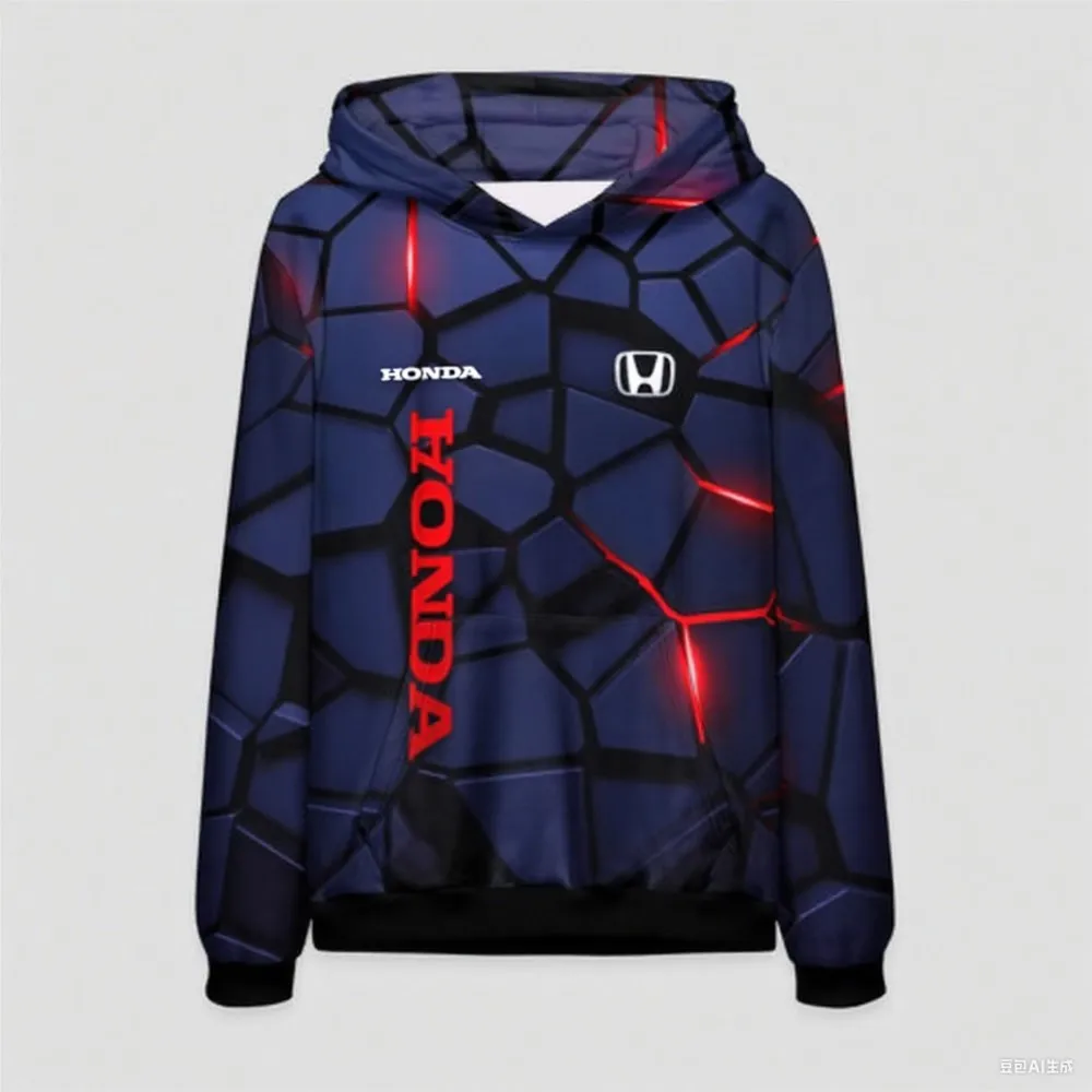 

Quick Dry Honda Motorcycle Jersey Hooded Hoodies Crack Printing Bike And Mountain Racing Men's Women's Armored Hoodie