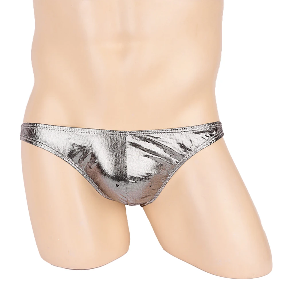 Men Wet Look Shiny Briefs Shiny G-String Lingerie Low Rise Thong Sexy Underwear Clubwear Peni Bulge Pouch Underpants