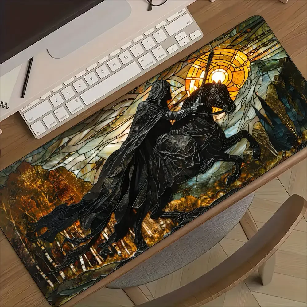 لوحة ماوس بتصميم اللوتس من الزجاج الملون مع حواف مخيطة وقاعدة مطاطية غير قابلة للانزلاق وملحقات الكمبيوتر وسادة ماوس للألعاب