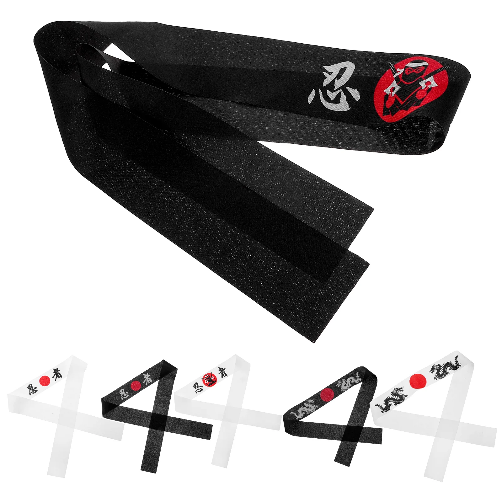 

6pcs Ninja Headbands For Kids Japanese Hachimaki Costume Accessories Party Decorations Karate Bandana Cooking Headwear Samurai