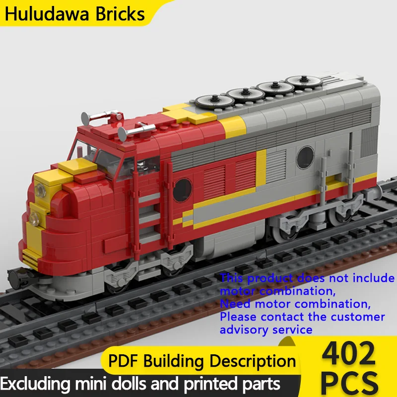 

City Car Model MOC Building Bricks Railway Transportation Santa Fe Train Modular Technology Gifts Holiday Assemble Children Toys