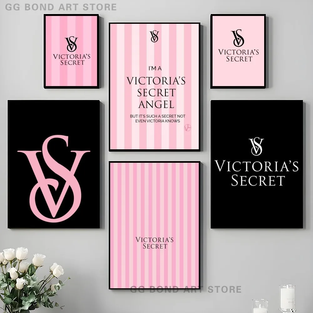 1PC V-Victorias-Fashion-S-Secret Poster Self-adhesive Art Waterproof Paper Sticker Coffee House Bar Room Wall Decor