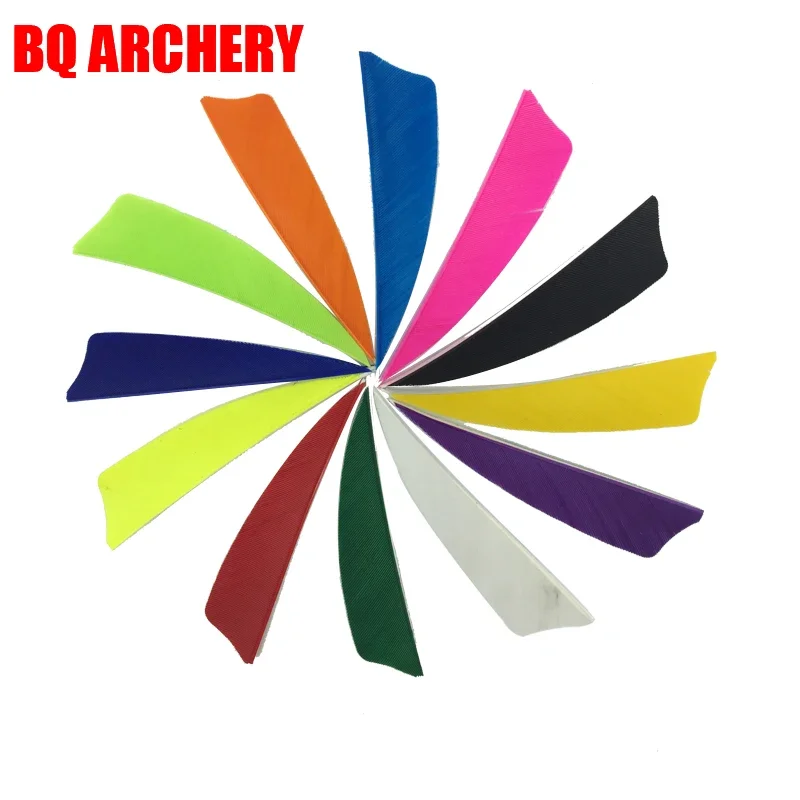 100pcs Archery Arrow 2 3 4 5inch Turkey Feather Arrows Shield Shape Right Wing for Recurve Bow Traditional Bow Hunting