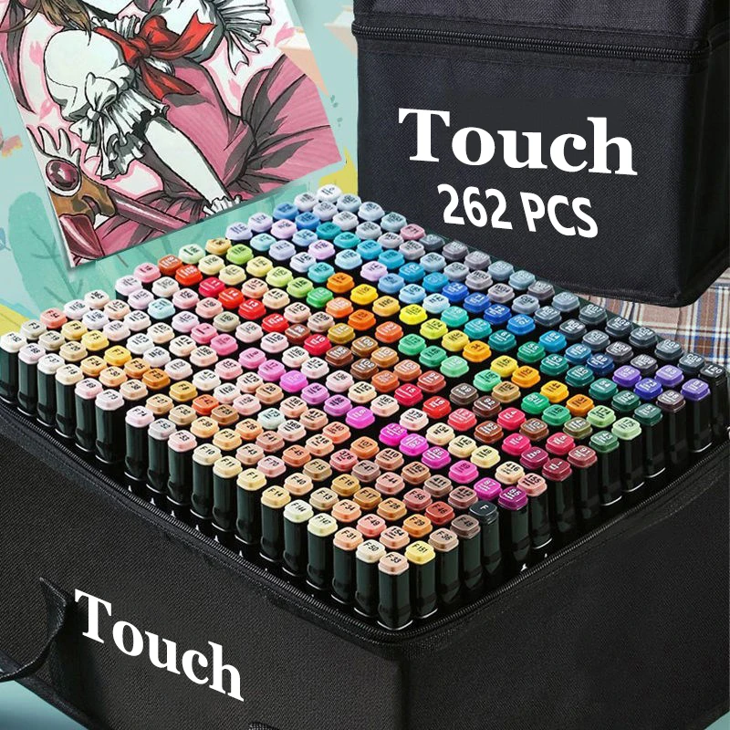 80/120168/204/262 Colors Markers Art Pen Set For Draw Dual Headed Artist Sketch Oily Alcohol Based Marker For Animation Manga