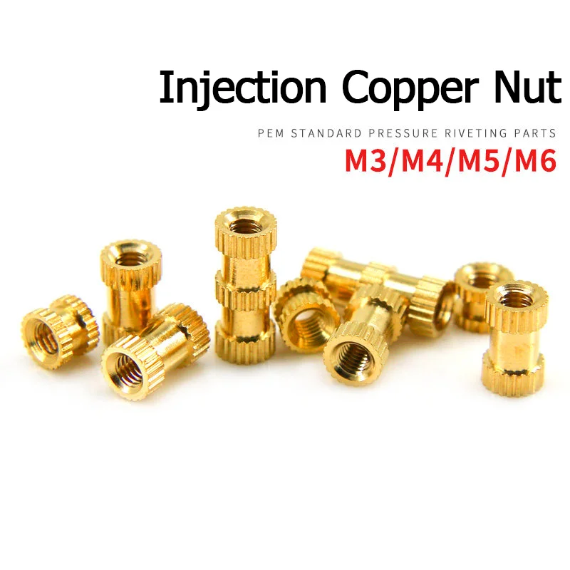 50/100pcs M2, M3, M4 Brass Copper Thread Hot Melt Heat Injection Molding 3D Print Knurl Embedded Insert Nut