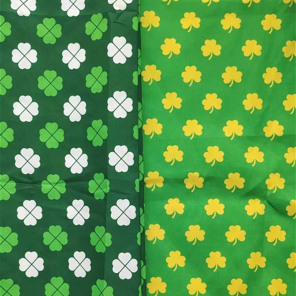 

57.08inches*39.37inches St. Patrick's Day Delight Premium Shamrock Print Fabric 100% Polyester Fabric Used for Handmade DIY