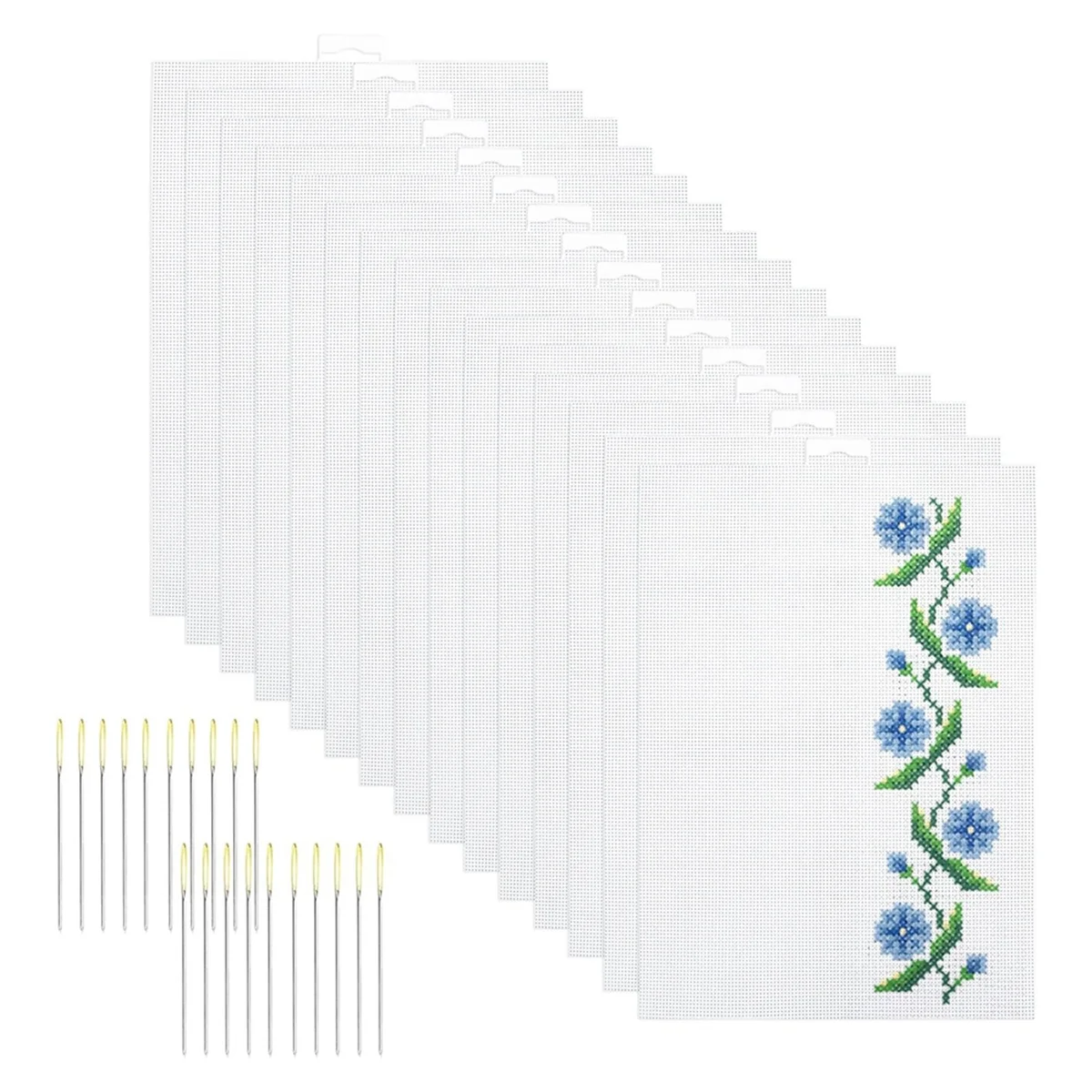 15PCS 14 Count Plastic Mesh Canvas Sheets, Perforated Plastic Stitching Canvas Cross Stitch Plastic Mesh Canvas