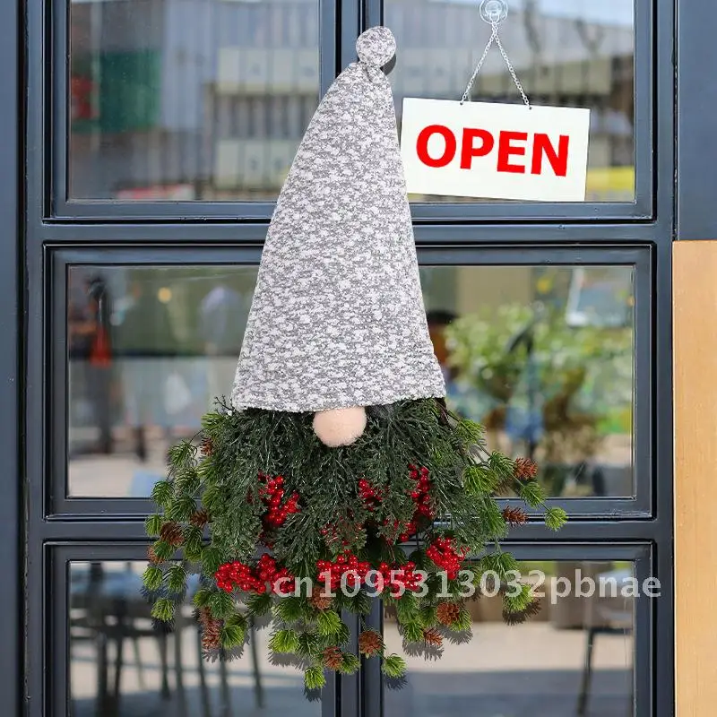 

Red fruit faceless old man hanging tree decoration creative Christmas wreath hotel door hanging window decoration pendant