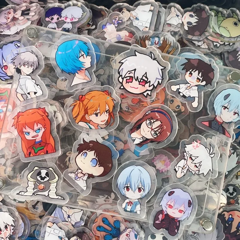 Anime peripheral Neon Genesis Evangelion 4cm acrylic piece diy double-sided transparent patch pp clip keychain accessories