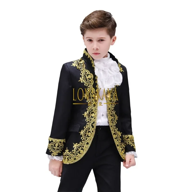 Golden Flower Stage Prince Charming Performance Dress Children European Style Palace Drama Performance Dress