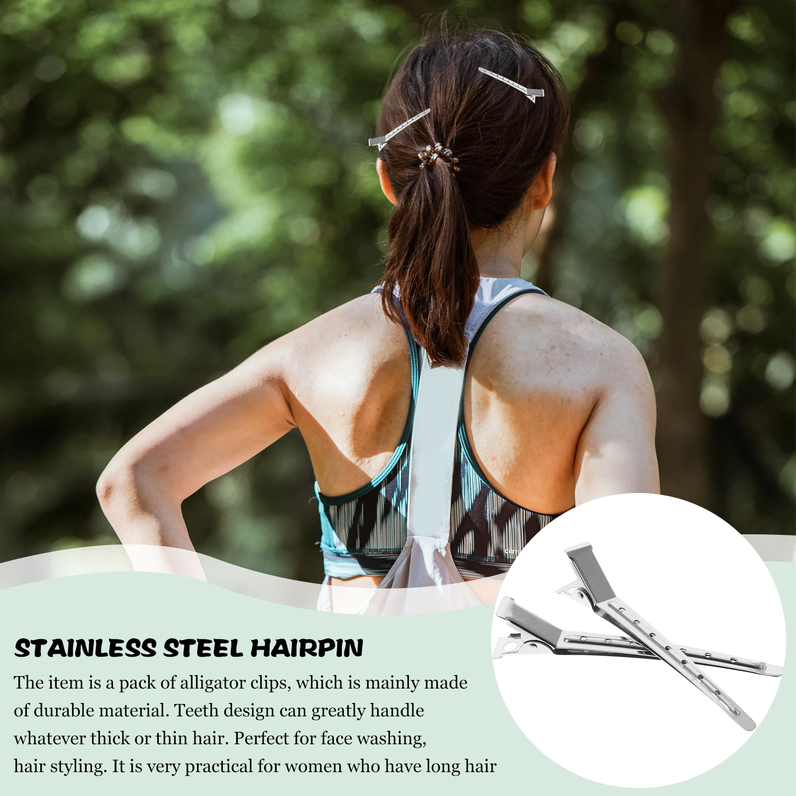 

20pcs Stainless Steel Large Duckbill Sectioning Salon Dying Styling Tool Hairdressers Silver Durable Strong Hold All Hair Types