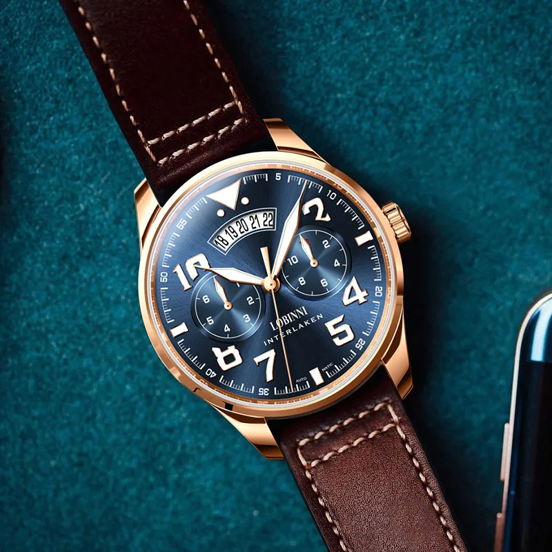 LOBINNI 2022 New Luxury Automatic Mechanical Men's Watches Miyota 9122 Movement Watches Sapphire Mirror Waterproof 50M Clock