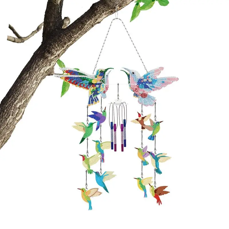 

Hummingbird Chimes Crystal 3D Dotted Art Painting Bird Pendant Mosaic Crafts Coloring Arts Rhinestone Painting Create Your Bird