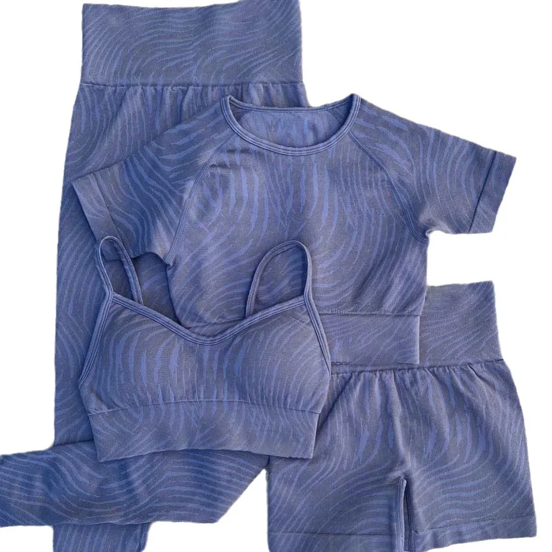 女性のためのシームレスなニットシェイプウェア、ヨガスポーツウェア、半袖、キャミソールブラ、ハイウエストレギンス、ショーツ、フィットネス、アウトドア