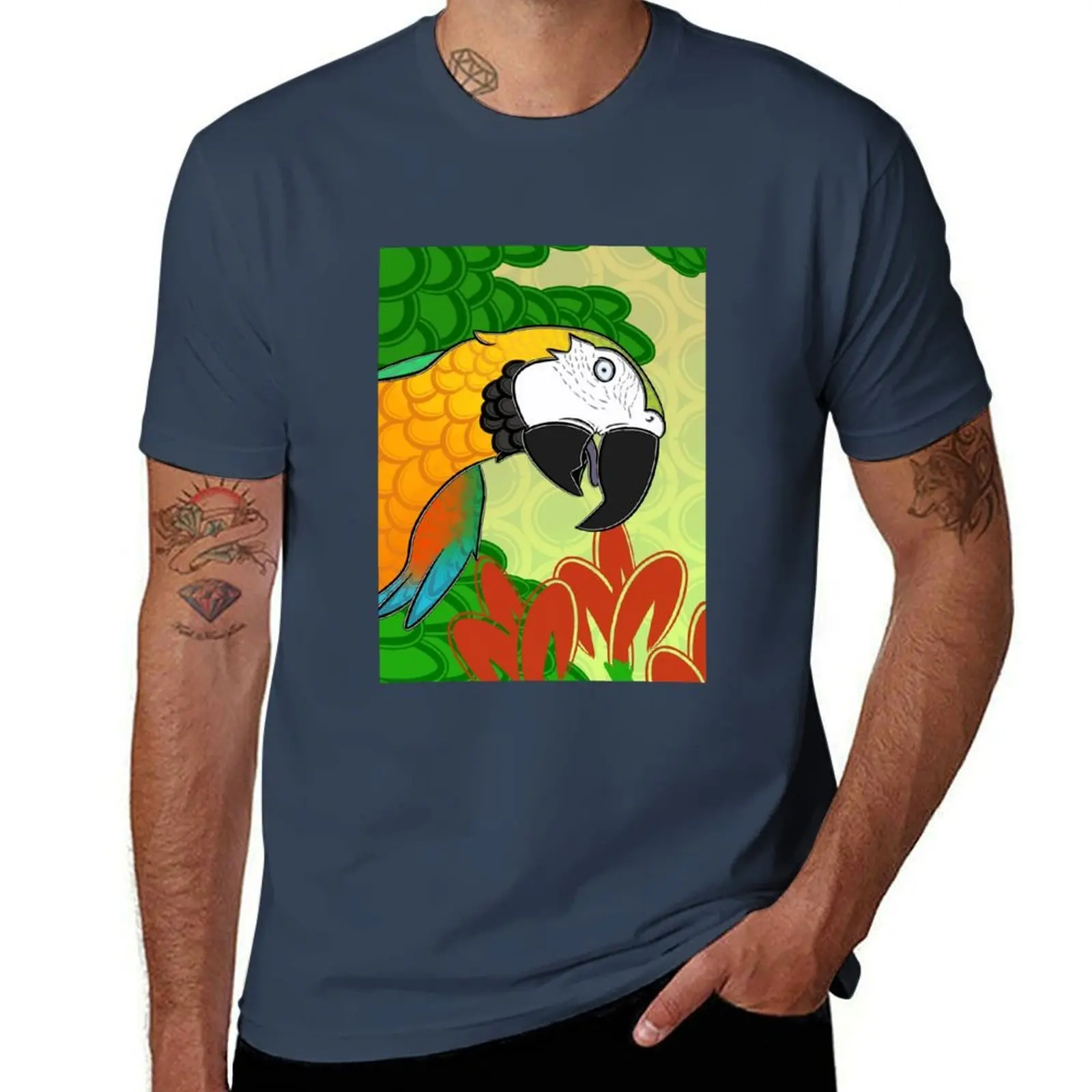 Copy of Did Someone Say BIRDS!? - Catalina Macaw Sunset T-Shirt Fashion Casual Short Sleeve T-Shirt