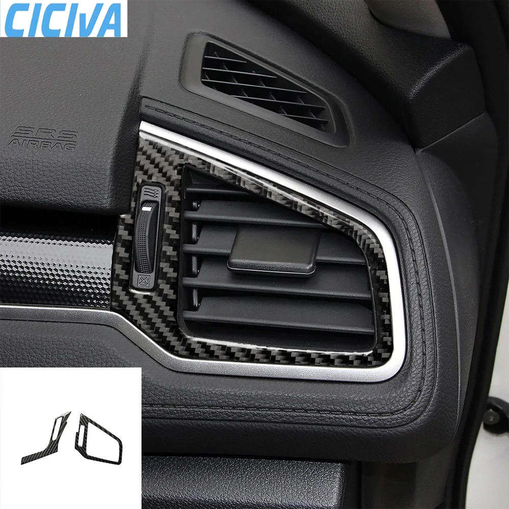 

For Honda Civic 10th Gen 2016-2019 Carbon Fiber Dashboard Gear Shift Air Outlet Interior Accessories Cover Tuning Stickers Trim