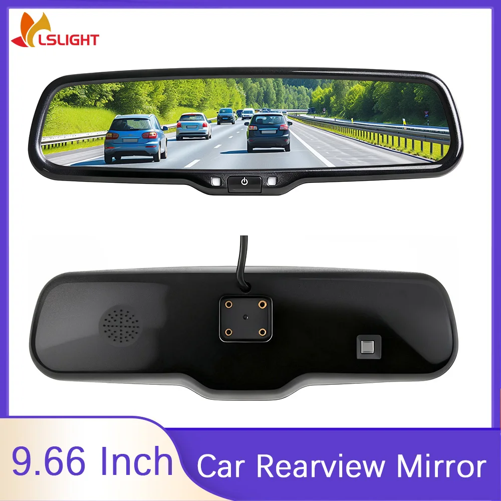 9.66 New Car Rearview Mirror Inch RCA 4PIN Monitor AHD 1080P HD Reversing Full Screen Display For Car Universal Accessories